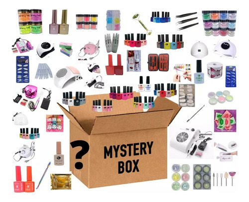 Caja Misteriosa Sorpresa Uñas Acrilicas Gel Productos Mix