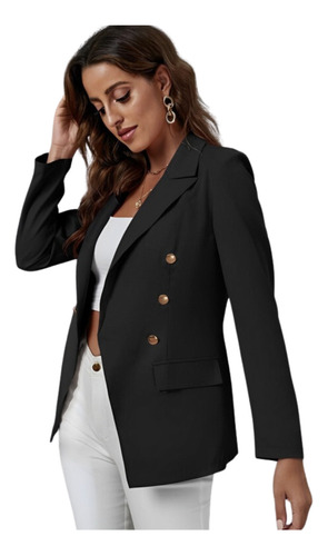 Blazer Feminino Casaco Blusa Social Roupa Bleizer Preto