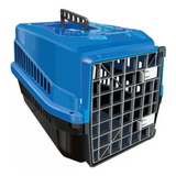 Caixa De Transporte Grande Para Cães E Gatos Até 15kg Azul
