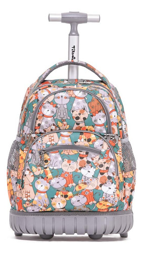 Tilami Mochila Con Ruedas De 16 Pulgadas Para Escuela, Universidad, Viaje, Mochila Para Niños Y Niñas, Lindo Gato