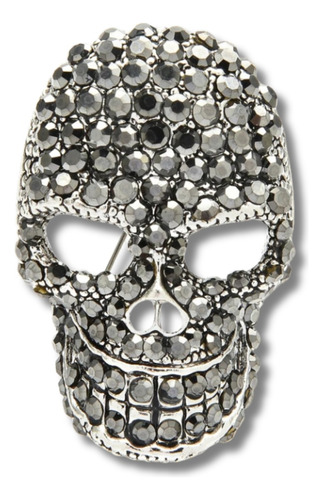 Broche Pin Prendedor Calavera De Diamante Imitacion Mujer 