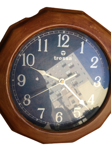 Reloj De Pared Tressa Madera Antiguo Vintage