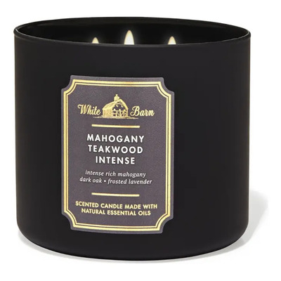 Bath And Body Works - Vela Grande 3 Mechas Color Negro Fragancia Mahogany Teakwood Intense Negro Mahogany Teakwood Intense | Meses sin interés