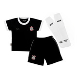 Uniforme Corinthians Infantil Conjunto Camisa Short Meião
