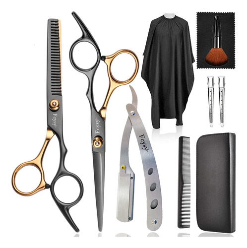 Kit Profesional De Tijeras De Corte De Pelo-marron X10