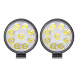 Par Faro 9 Leds 27w Redondo Mini 9~36v 1500lm 3 Pulgadas