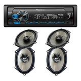 Paquete Autoestereo Pioneer + 4 Bocina 6x8 Clarion Ford Mazd