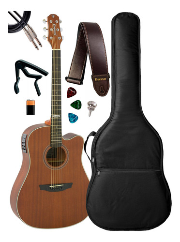 Kit Violão Strinber Folk Sd200c + Capa Capo Correia Cabo