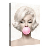 Cuadro Decorativo Canvas Moderno Marilyn Monroe Chicle Rosa