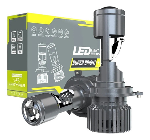 2 * Kit De Faros Led For Automóvil H4 Proyector De Lupa