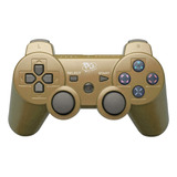Controle Joystick Compatível Ps3 Play Game Dourado