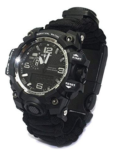 Reloj Paracord Shock Táctico Supervivencia Multifunción 