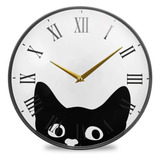 Reloj Baño Gato Curioso Reloj De Pared  Pulgadas De Re...