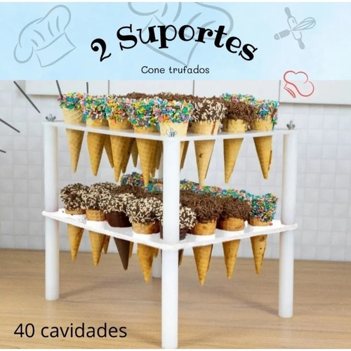 2 Suporte Para Cone Trufado C/ 40 Cavidades São José