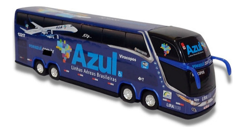 Brinquedo Miniatura De Ônibus Azul Linhas Aéreas 30cm