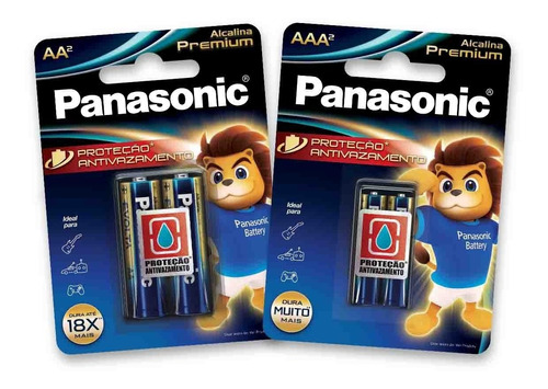 32 Pilhas Alcalinas Premium Panasonic (16 Aa + 16 Aaa)