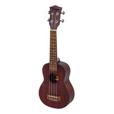 Ukelele Soprano Parquer De Madera Color Marron Con Funda