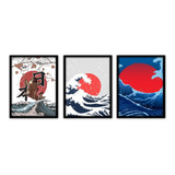 Set De 3  - Arte Japonés  - 30x40 Cm