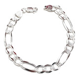 Pulsera Figaro 5mm Gruesa 100% Plata Fina 925 Mexicana