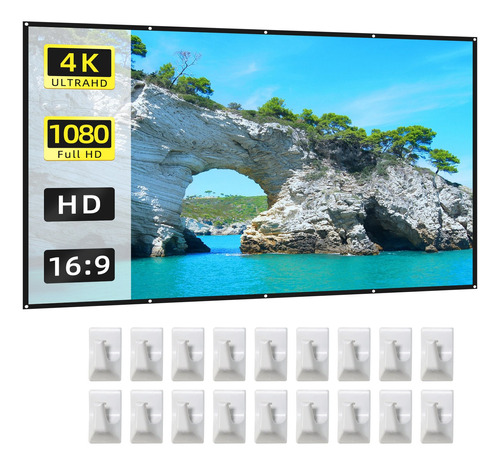 Pantalla De Proyector De 120 Pulgadas 16:9 Hd 4k Plegable Po