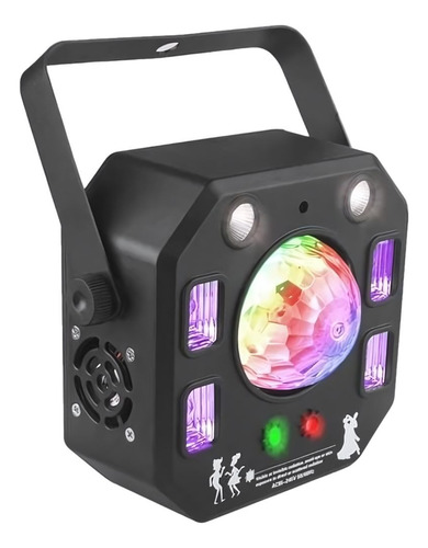 Globo Rgb Moving Strobo Magic Led Laser Dmx 4 Efeitos Em 1