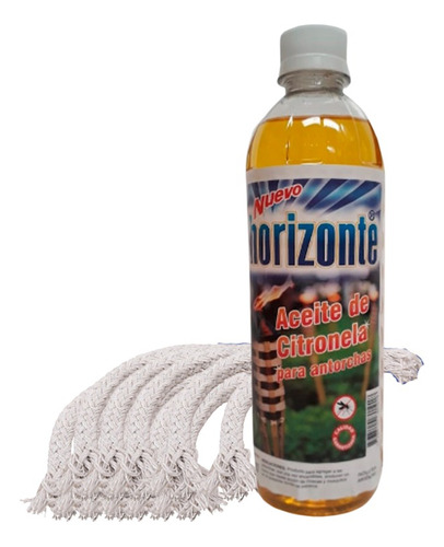 Aceite Citronela X 500cc Mosquitos Antorcha+10 Mechas Regalo