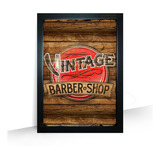 Quadro Vintage Barbershop Com Moldura Grande Barbearia 43x32