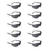 Kit 10 Óculos Proteção Segurança Trabalho Epi Antirrisco Ca Cor Da Lente Fumê