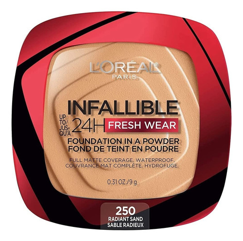 Base L'oréal Paris Infallible 24h Fresh Wear 9 Gr Tono 250 Radiant Sand