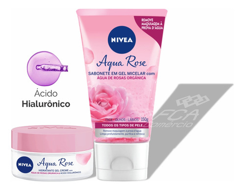 Nivea Aqua Rose Sabonete Em Gel 150g E Creme Hidratante 50ml