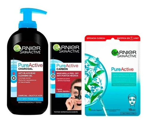 Pack Pure Active Intensive Rutina Carbón Garnier Momento De Aplicación Día Tipo De Piel Según Referencia