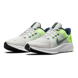 Tenis De Running En Carretera Hombre Nike Quest 4 Gris Color Polvo Fotón/volt Resplandor/volt/azul Marino Medianoche Talla 29.5 Mx