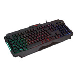 Teclado Gamer Negro Con Luz Rgb Led Español Rainbown 