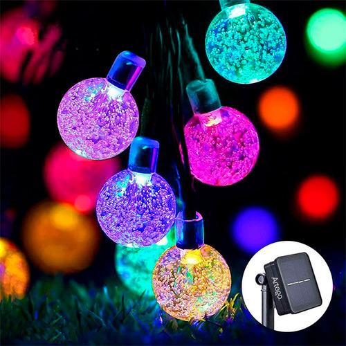 Luces Solares 100 Led Crystal Style Guirnalda Luces Artego Luces Luz Multicolor - Bola Cristal