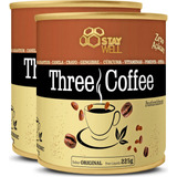 2 Unidades Do Café Termogênico Three Coffee Com Fórmula Avançada Contendo 15 Ingredientes E 162mg De Cafeína Por Dose Super Coffee - 225g