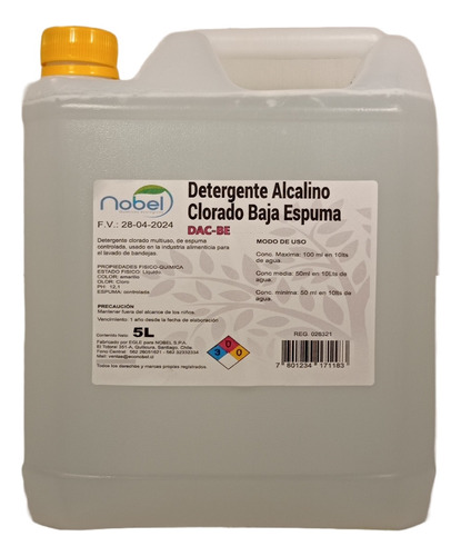 Detergente Clorado Industrial Multiuso 5 Lt