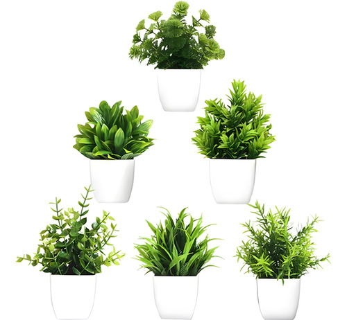 6pcs Macetas Plantas Artificiales Decorativos Bonsai Artific