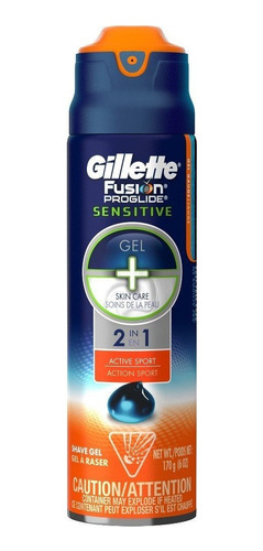 Gillette Fusion Proglide Sensitive 2 In 1 Shave Gel, Active