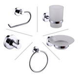 Set Accesorios Baño Linea 12000 Peirano 5 Piezas Metalicas 