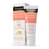 Protetor Solar Neutrogena Sun Fresh Derm Care Sem Cor Fps70