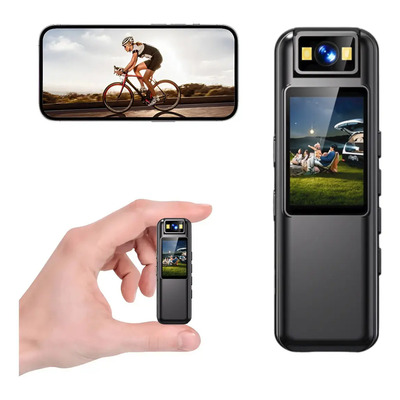 4k Mini Cámara Espía Corporal Portátil Seguridad Grabadora De Vídeo Y Audio Vlog Clip Magnético Cámara De Acción Lente... Negro
