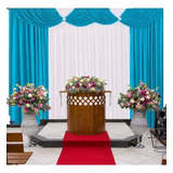 Cortina Floripa 5 Mts P/ Igreja Eventos Quarto Sala 5 X 2 80 Cor Azul-turquesa