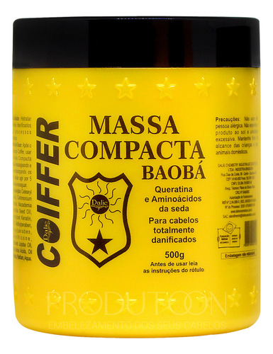 Massa Compacta Baobá Coiffer 500g Para Cabelos Danificados