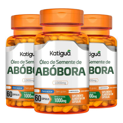 Katiguá Óleo de Semente de Abóbora 1000mg 3x60 Cápsulas Gelatinosas Sem Sabor | Frete grátis