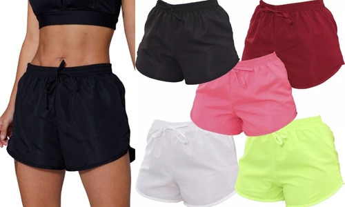 Kit 2 Short Tactel Feminino Moda Praia Clube Corrida Piscina