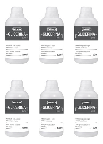 Glicerina Farmax 100ml Hidratante-kit C/6un