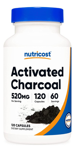 Carbon Activado Suplemento 520 Mg 120 Capsulas Nutricost