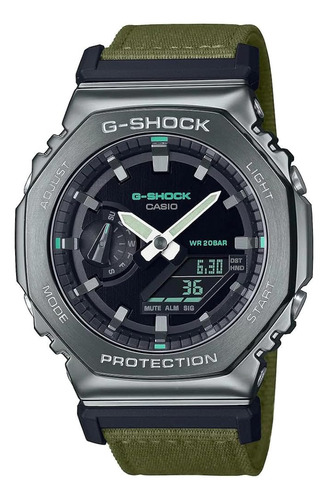 Reloj Casio Aviator Gm-2100cb-3aer, Verde, Militar