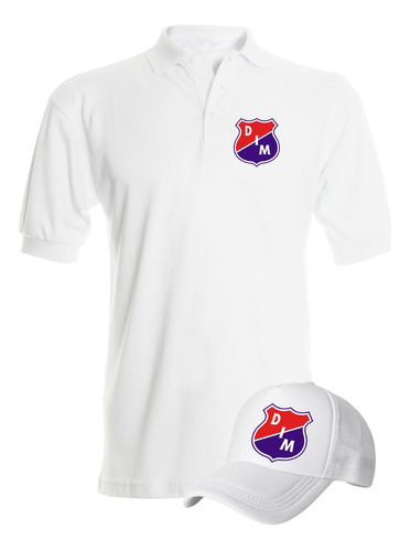 Camiseta Tipo Polo Dim Medellin Obsequio Gorra Serie White