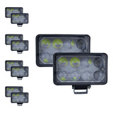 10 Faros Luz Y Estrobo Blanco 8 Leds Tunelight Jeep/4x4 32w